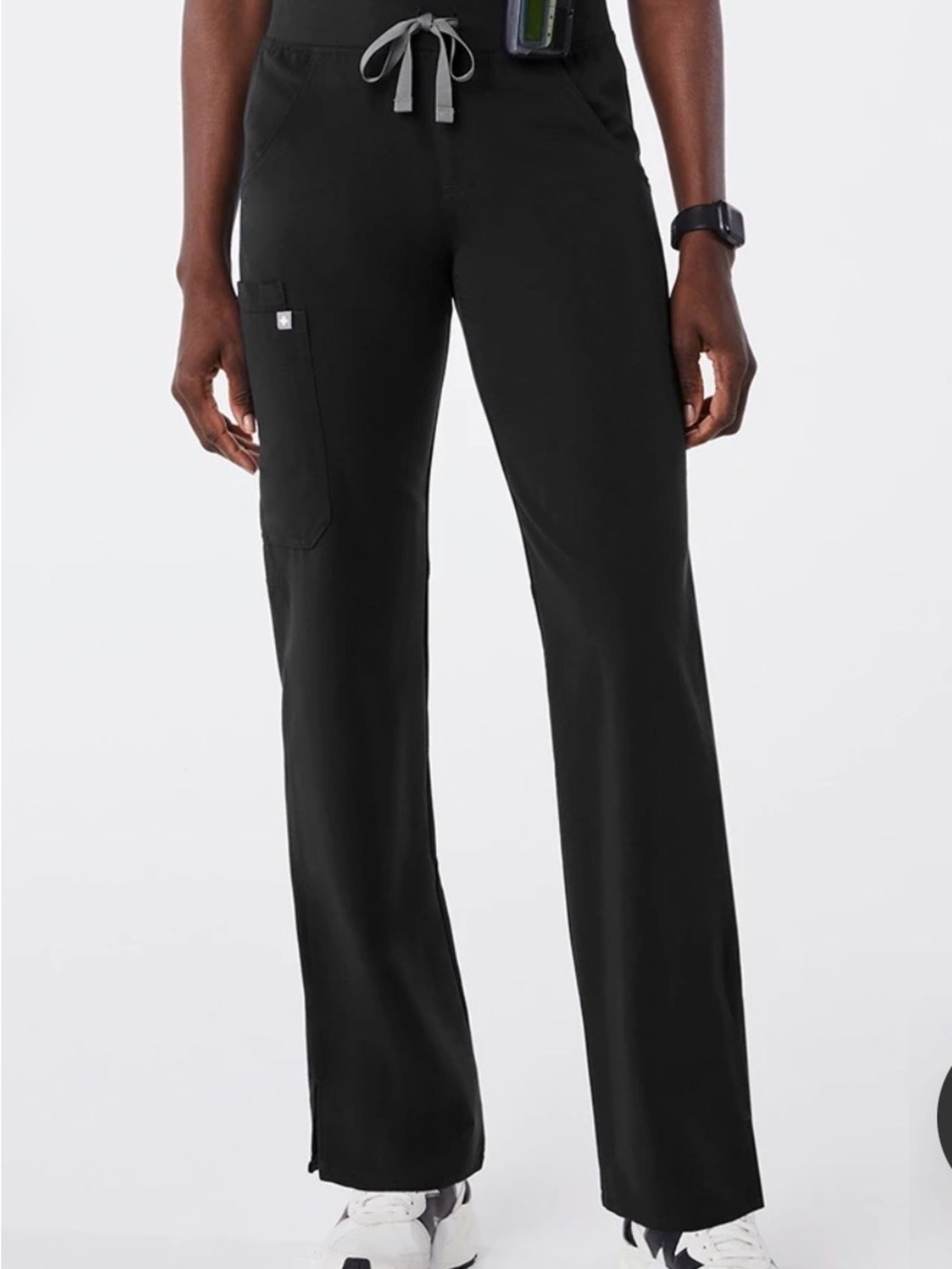 Figs Kade Cargo Straight Leg Scrub Pants in Black